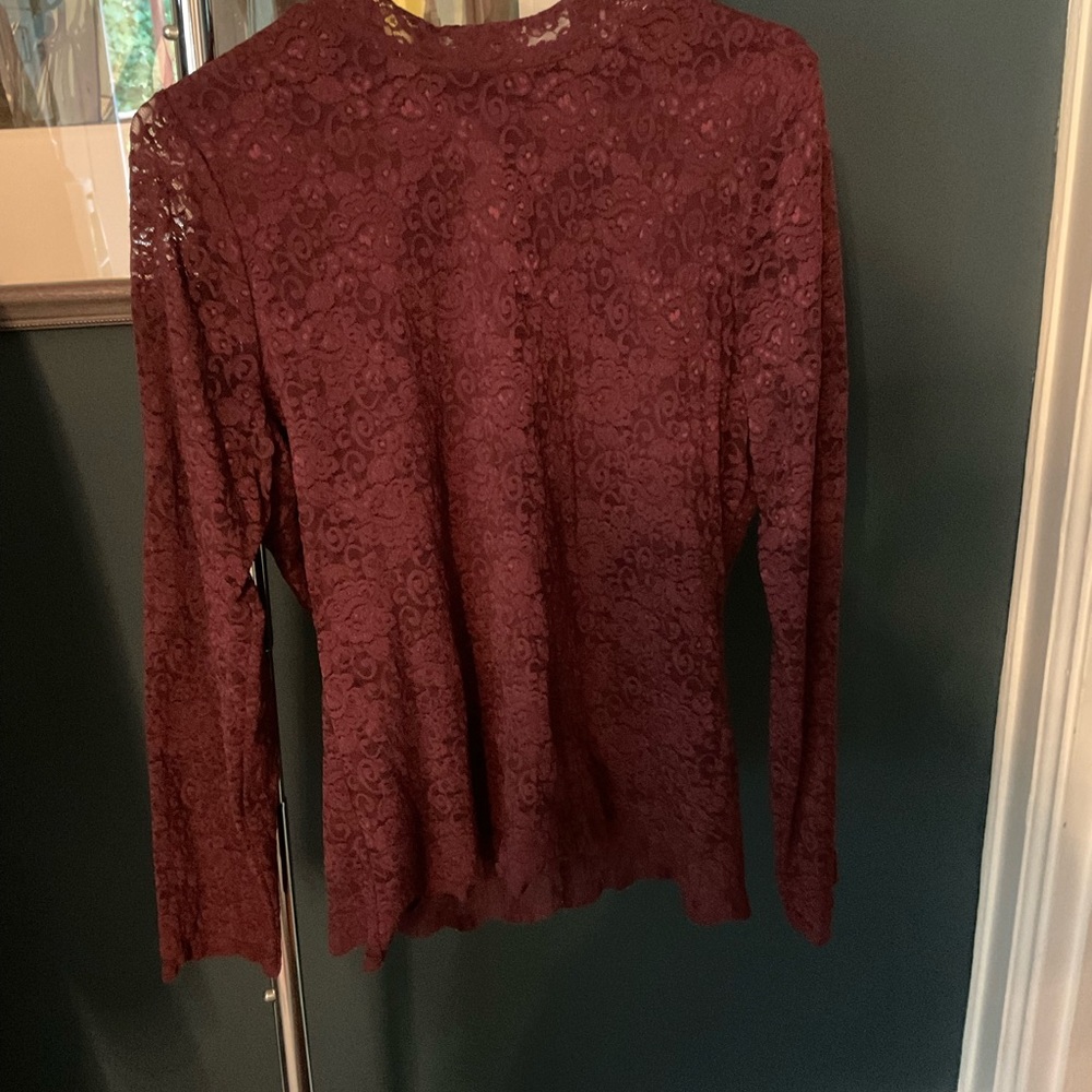 Lace mid neck top